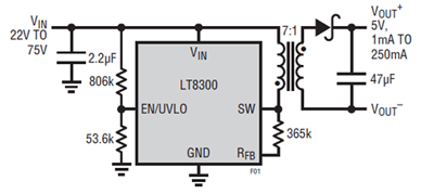 Linear Technology LT8300-based isolated flyback converter